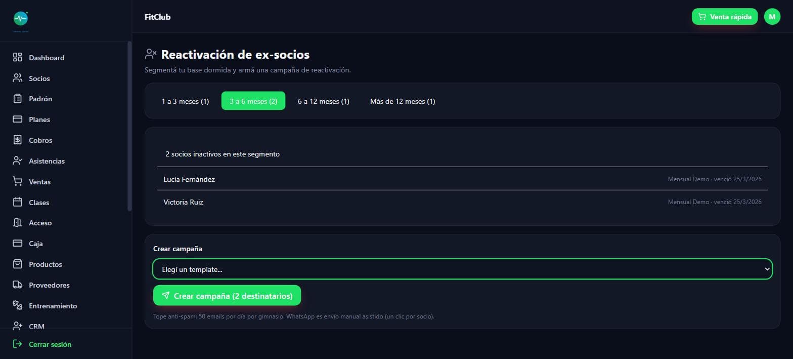 Campañas de reactivación de ex-socios